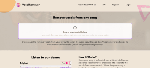 VocalRemover.com - Inteligencia Artificial IA - iainteligenciaarttificial.es